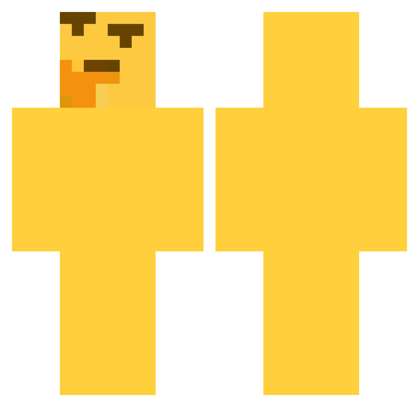 MizzyTS Minecraft skin, front and back view