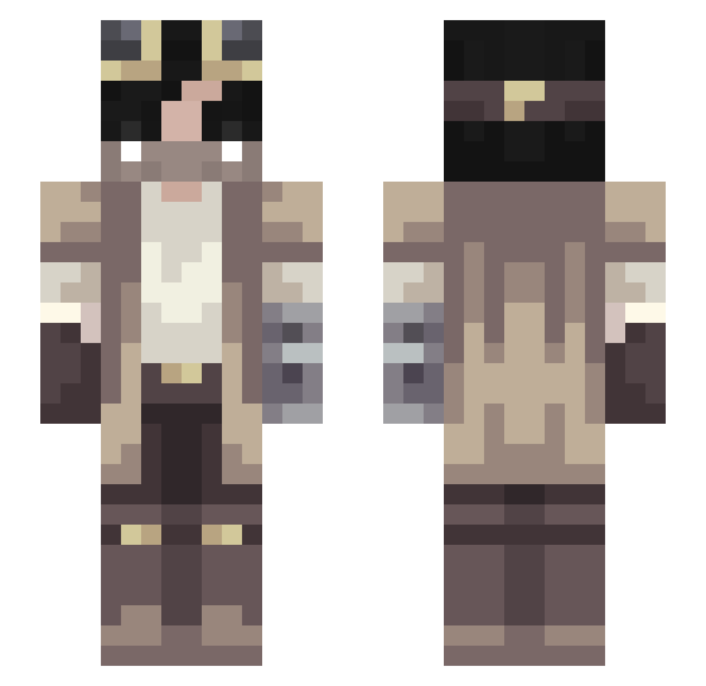 Robxky Minecraft skin, front and back view