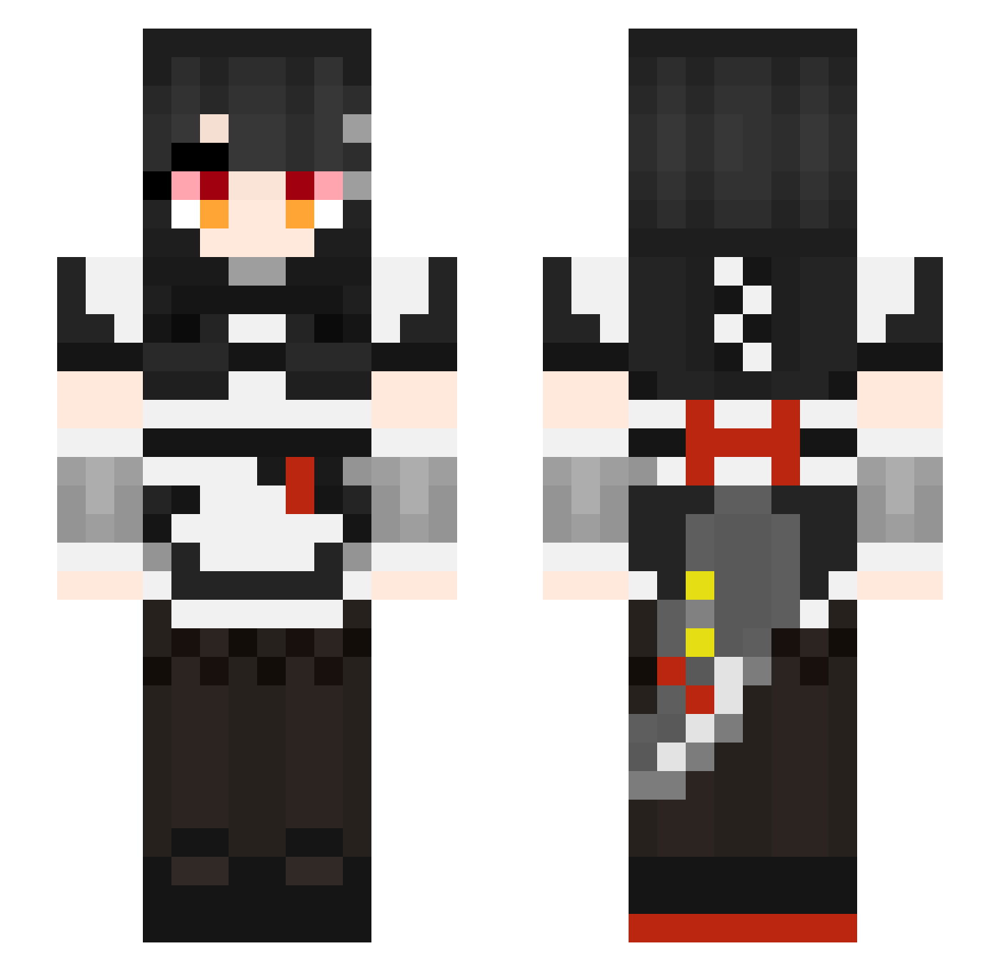 TaiyoSunari Minecraft skin, front and back view