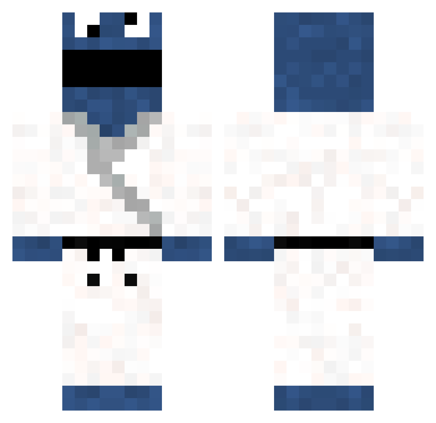 CrepedCrusader Minecraft skin, front and back view