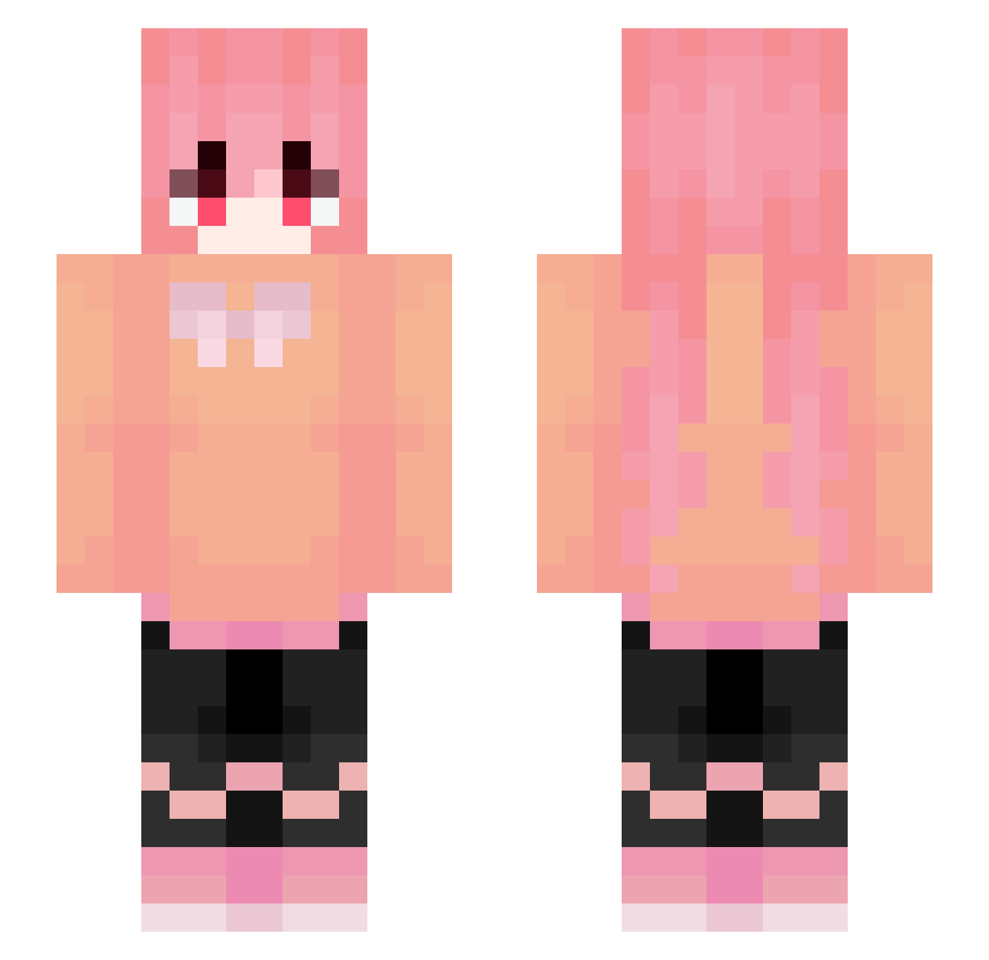 Rook_shark Minecraft skin, front and back view