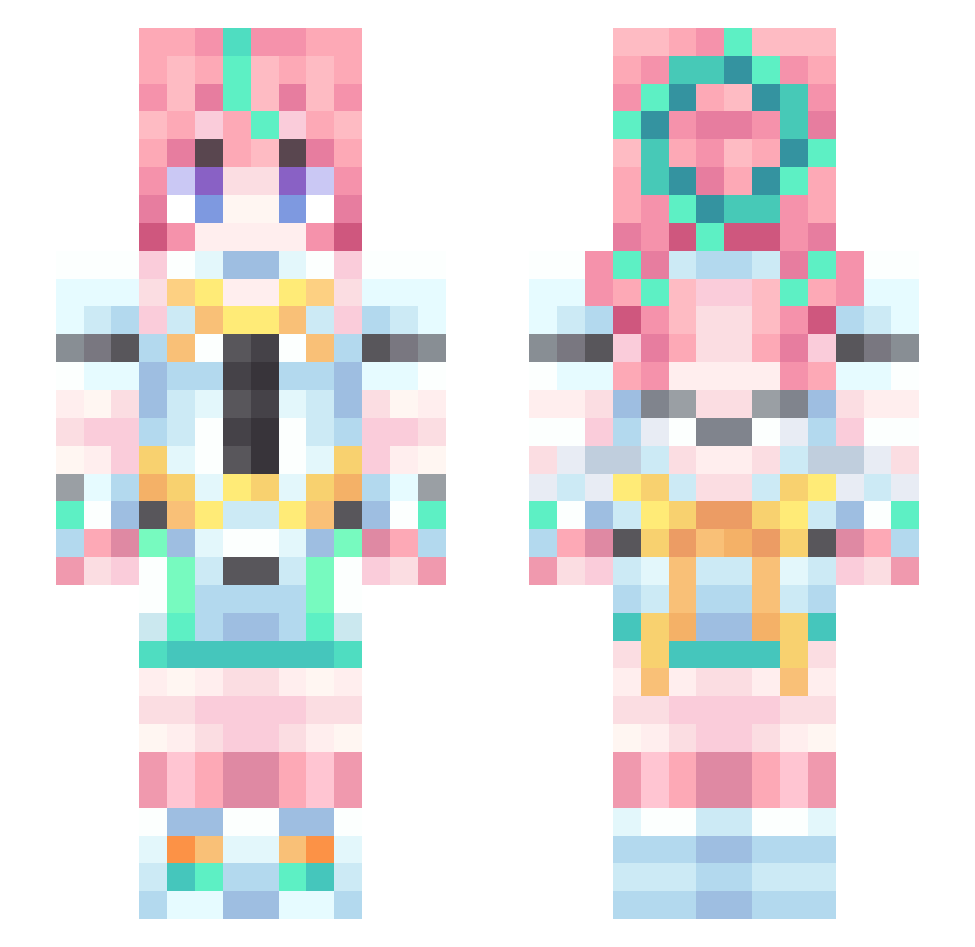 March_7 Minecraft skin, front and back view