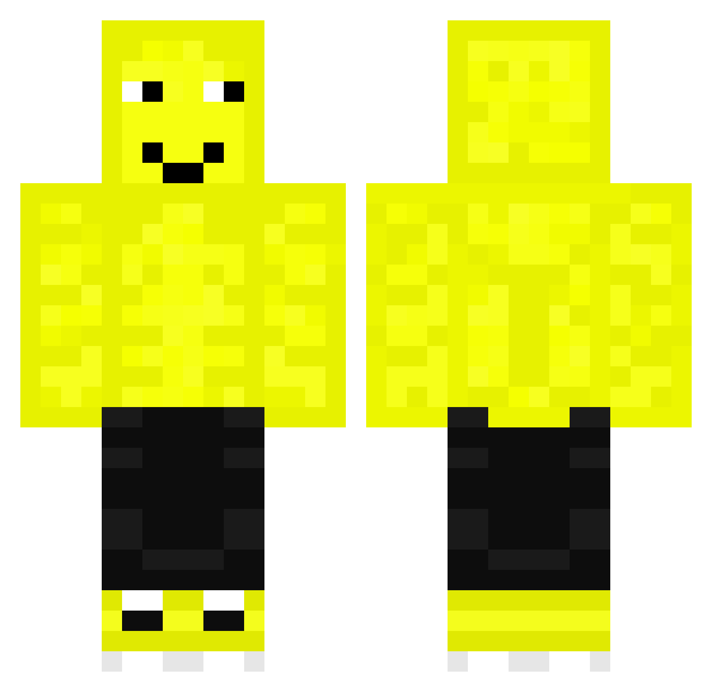 emotikonowy Minecraft skin, front and back view