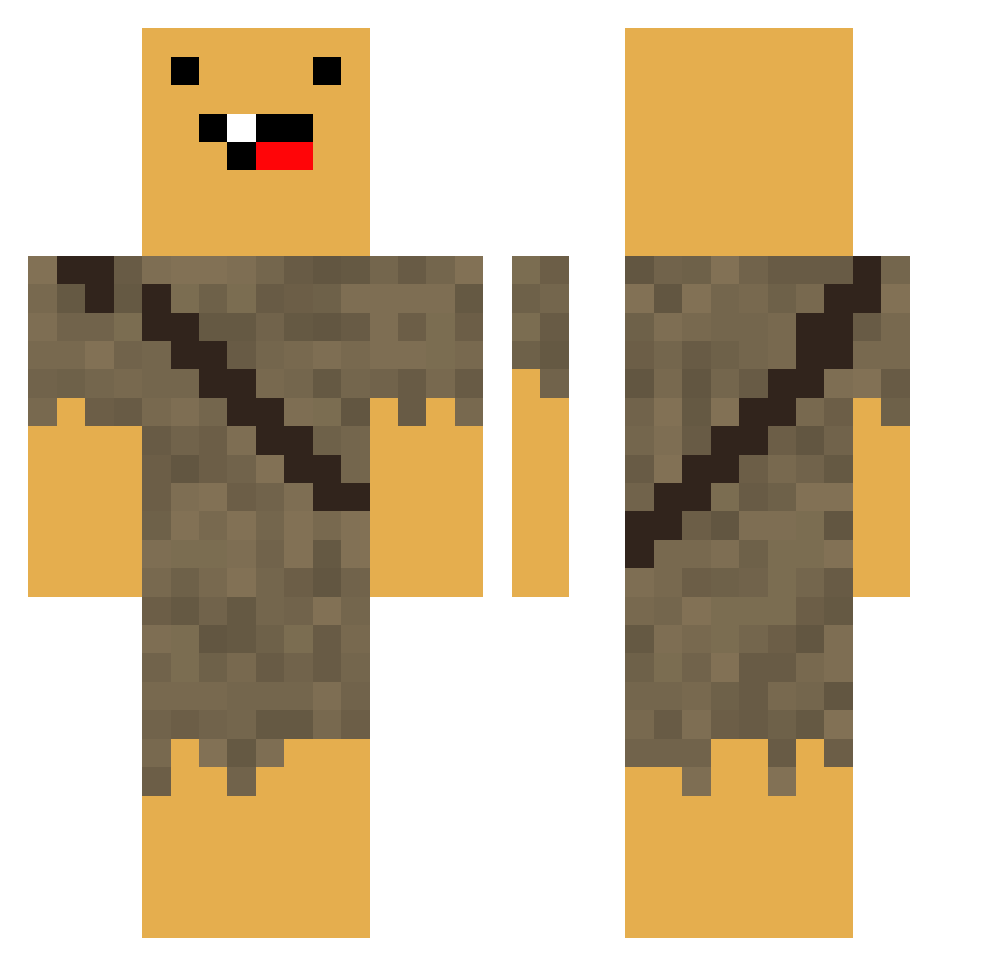 Bamsuu Minecraft skin, front and back view