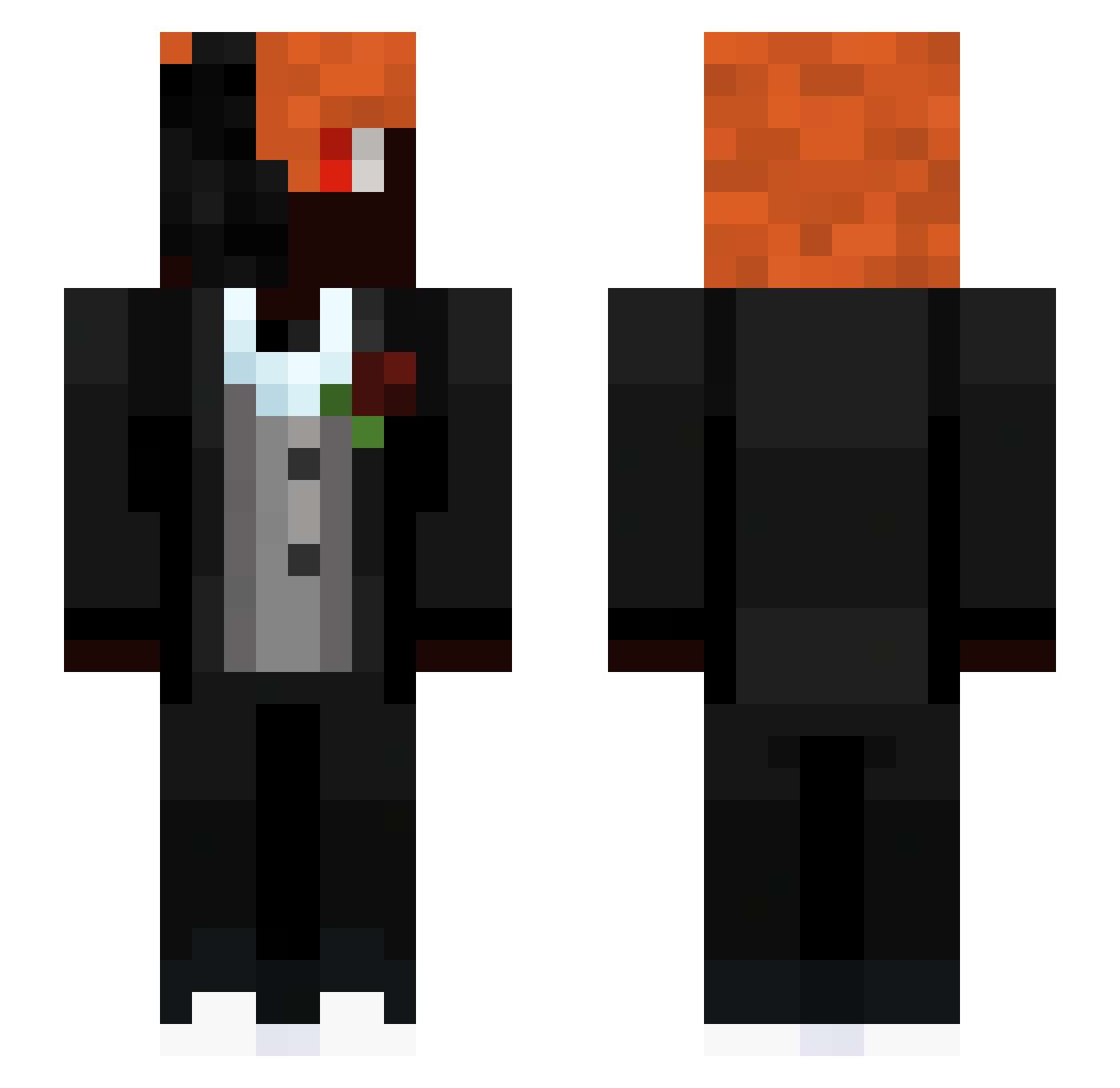 Indifferented Minecraft skin, front and back view