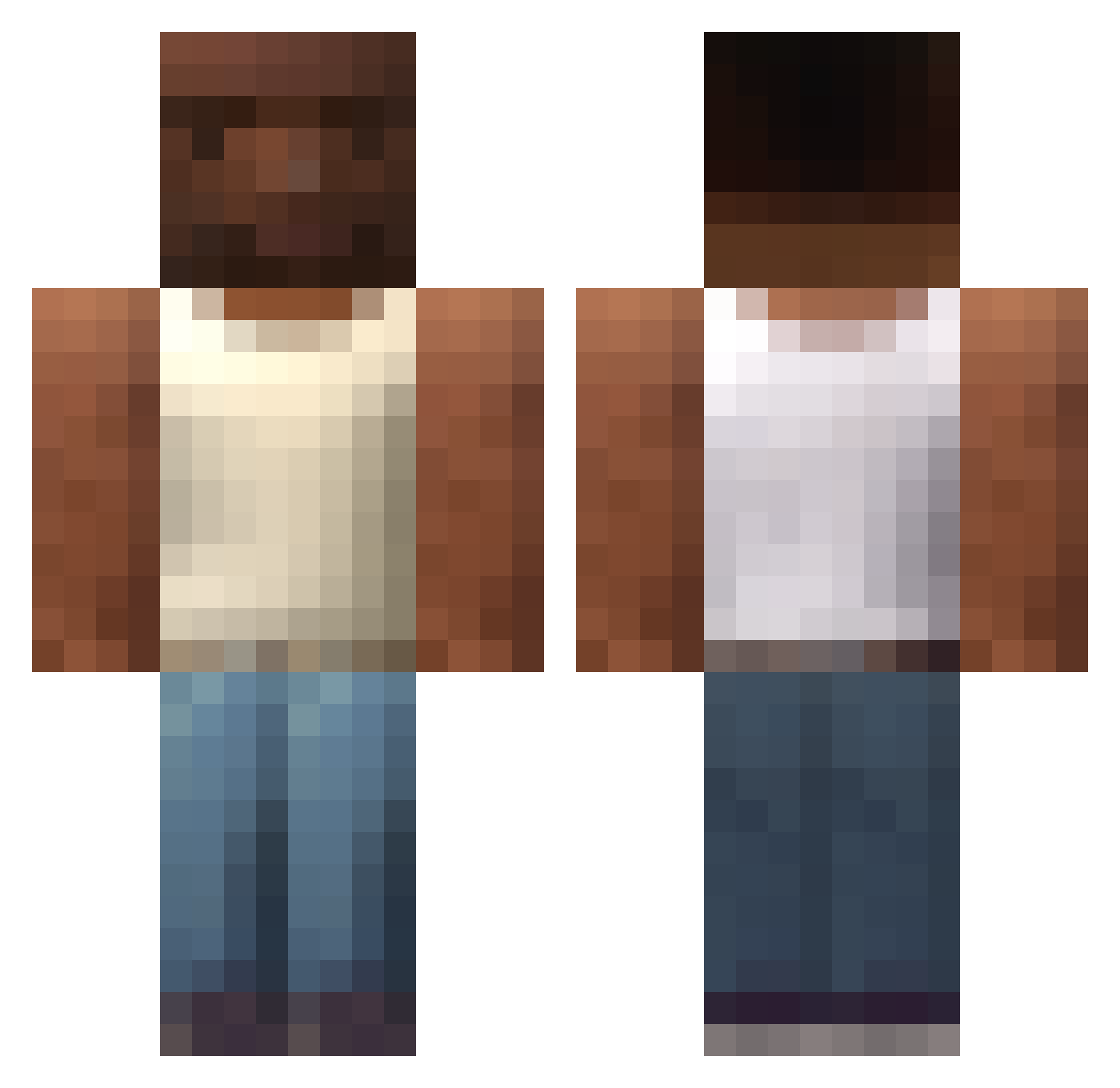 vinecMC Minecraft skin, front and back view