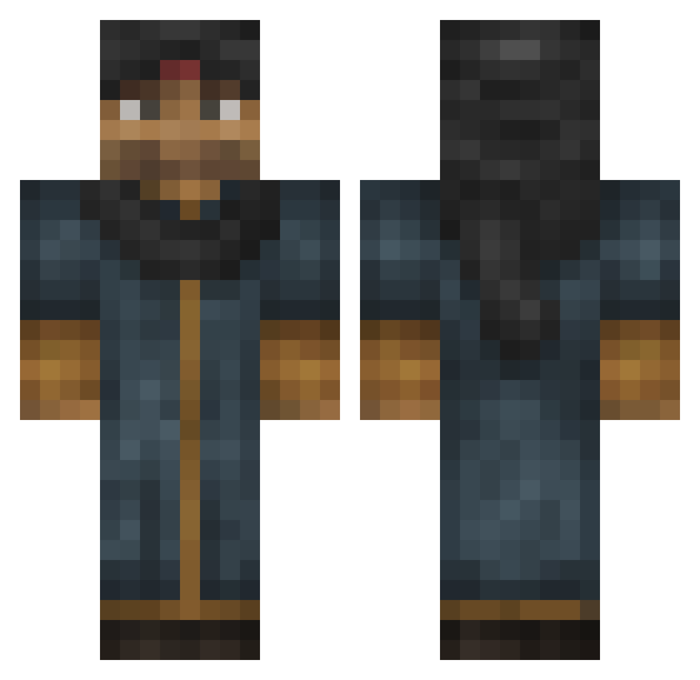 Maxplayz12 Minecraft skin, front and back view