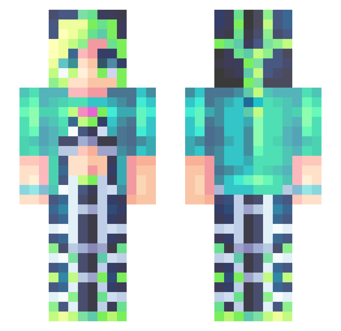emixol Minecraft skin, front and back view
