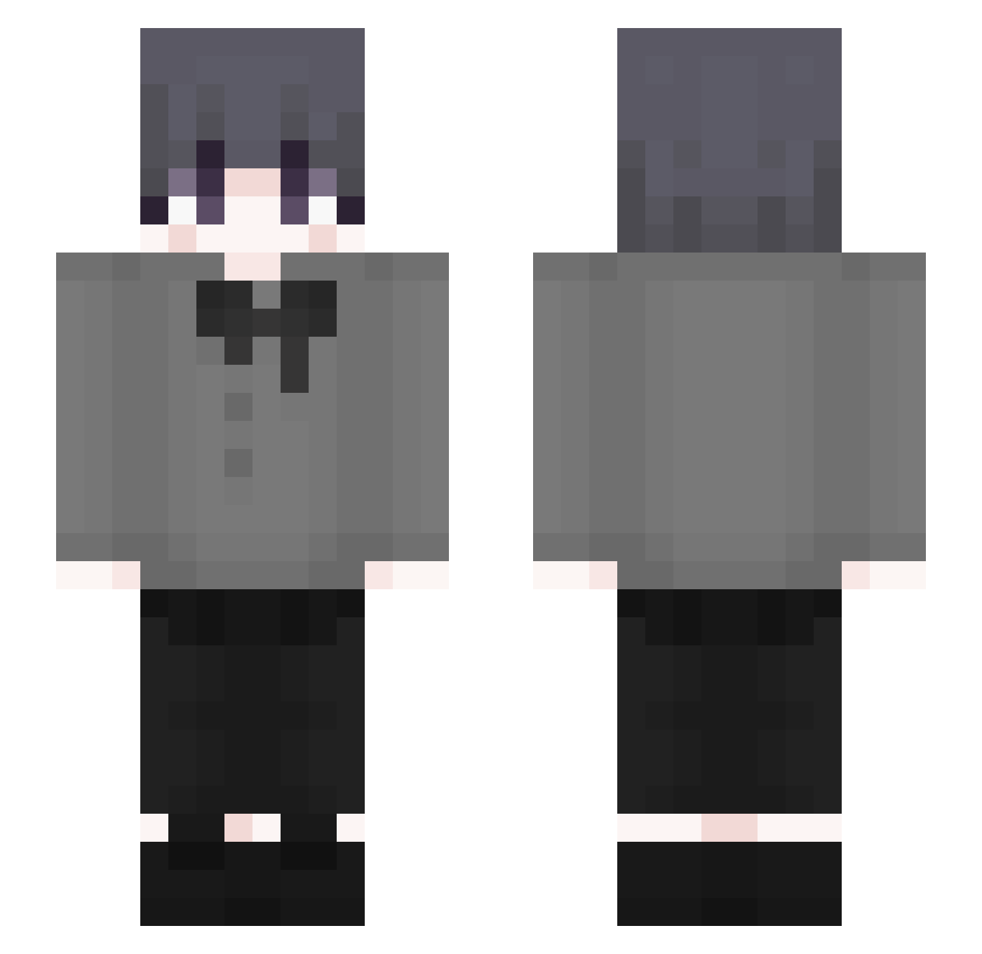 xJunia Minecraft skin, front and back view