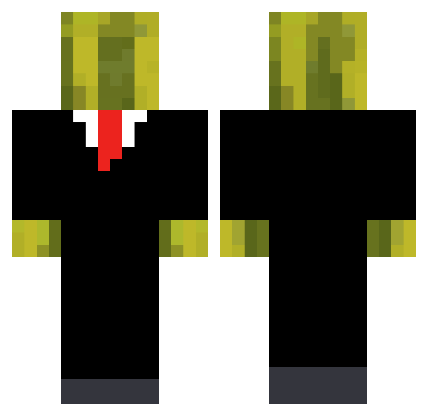 EvolvedXenomorph Minecraft skin, front and back view