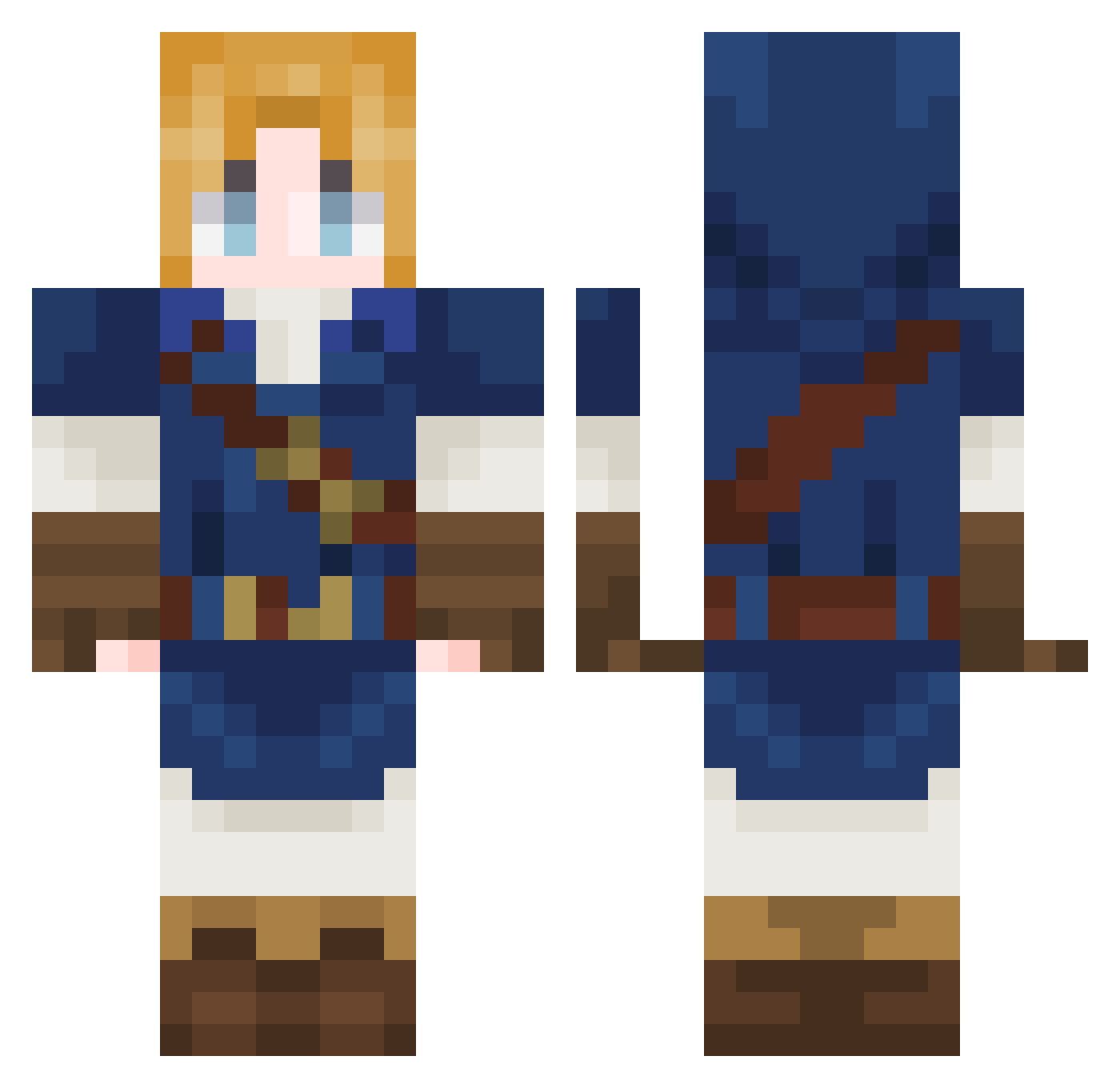 RealGiveme Minecraft skin, front and back view