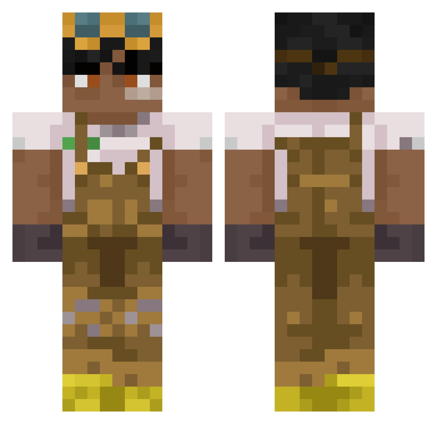 NinerSkirata Minecraft skin, front and back view