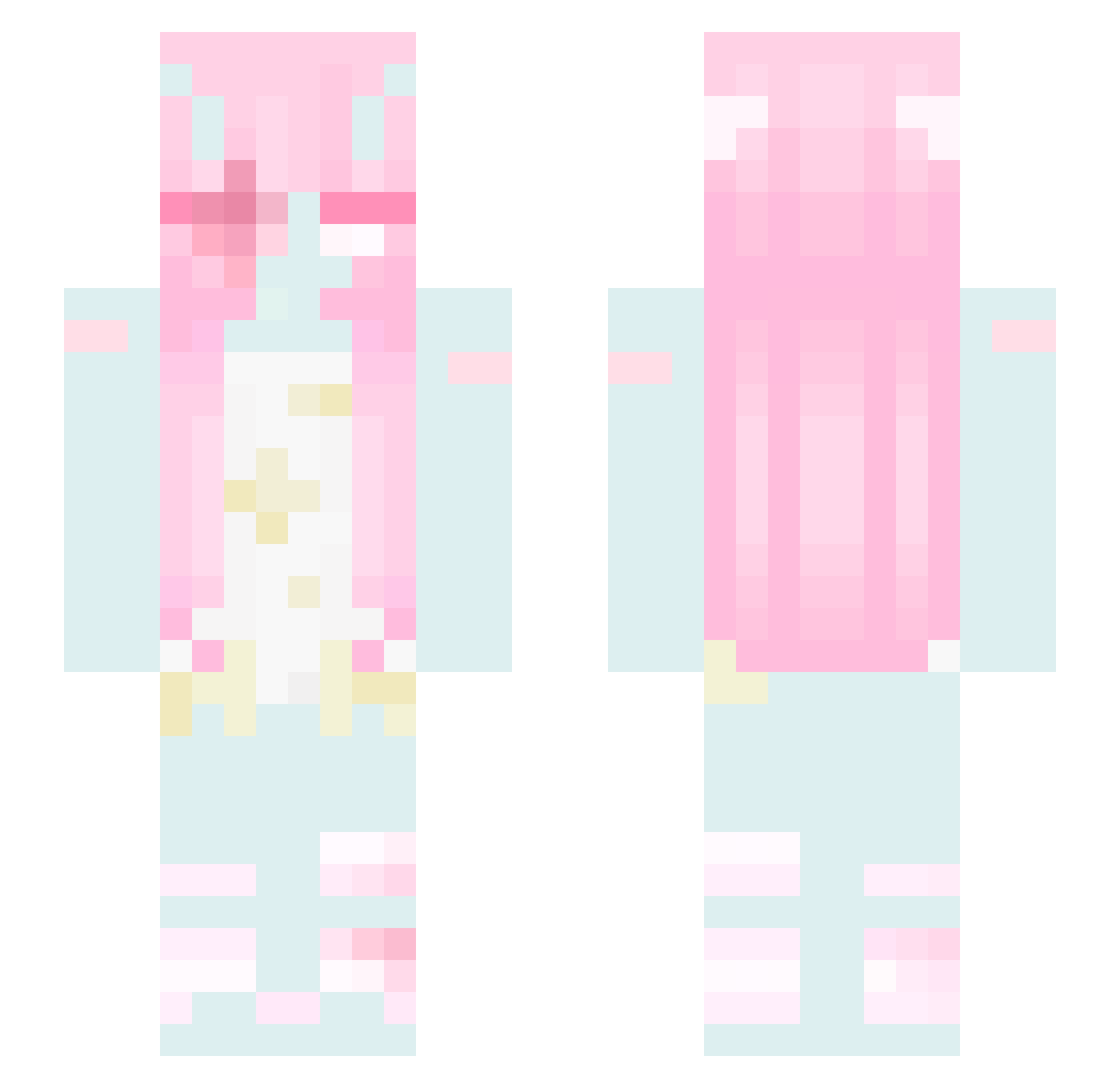 MrsNati Minecraft skin, front and back view