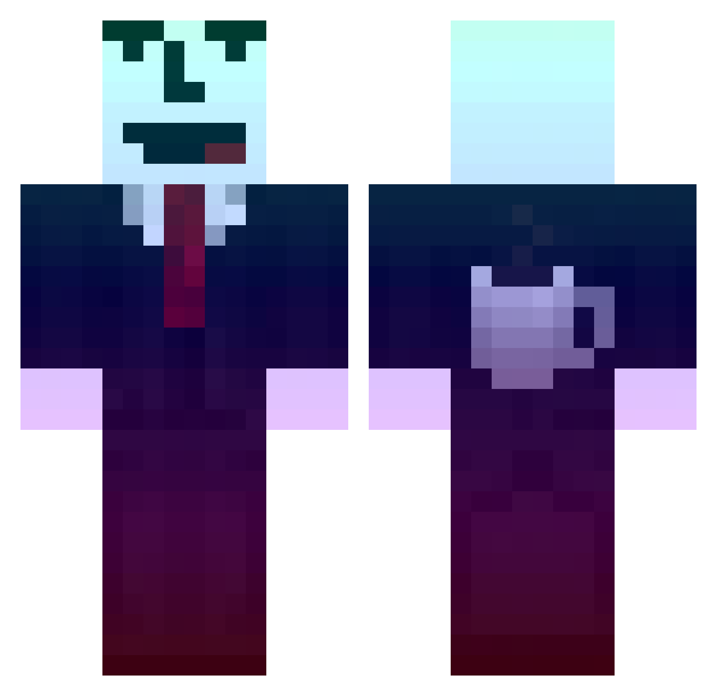 CafePT Minecraft skin, front and back view