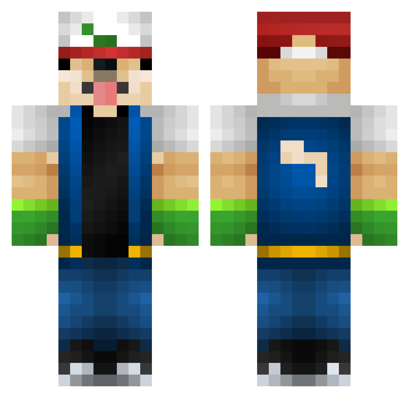 Dionez10 Minecraft skin, front and back view