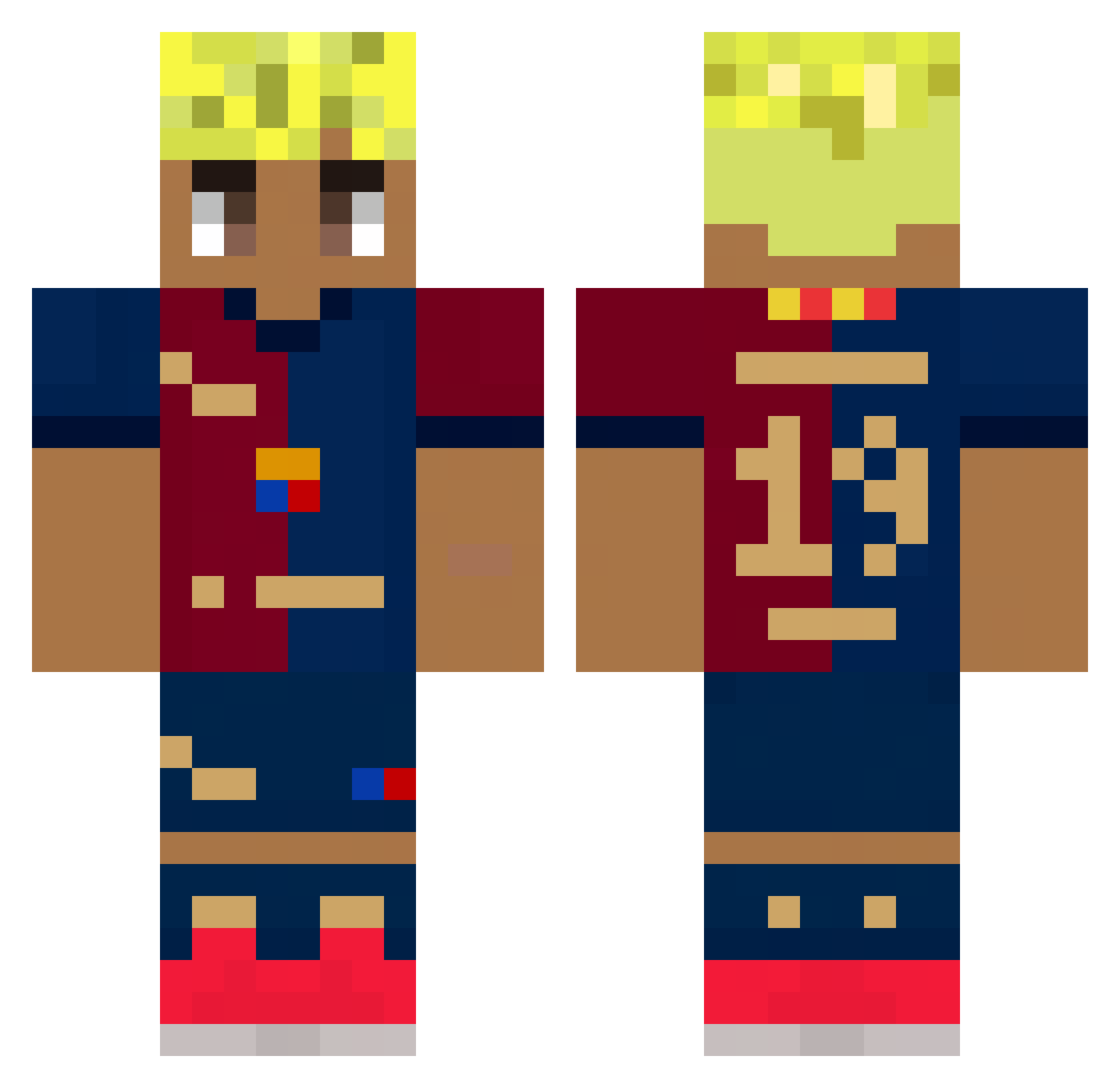 Nexusteam16 Minecraft skin, front and back view
