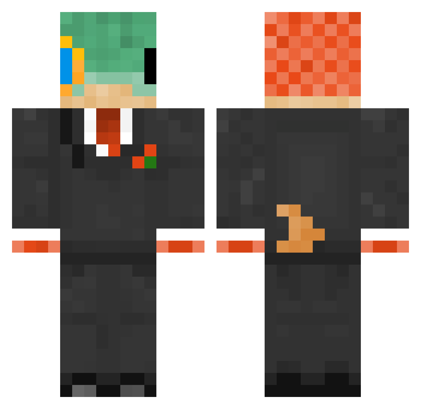 Oil_barrel Minecraft skin, front and back view