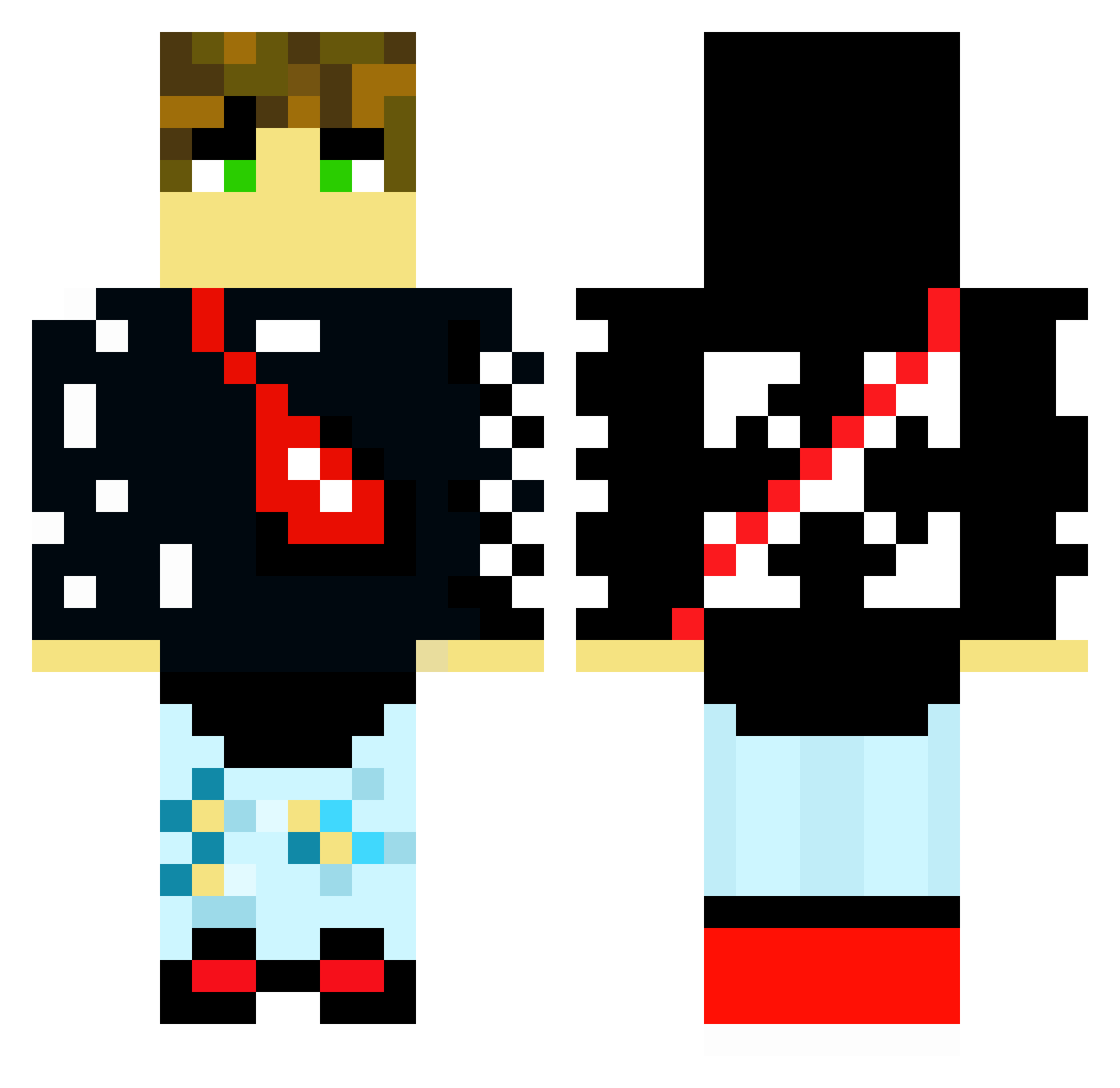 erhi Minecraft skin, front and back view