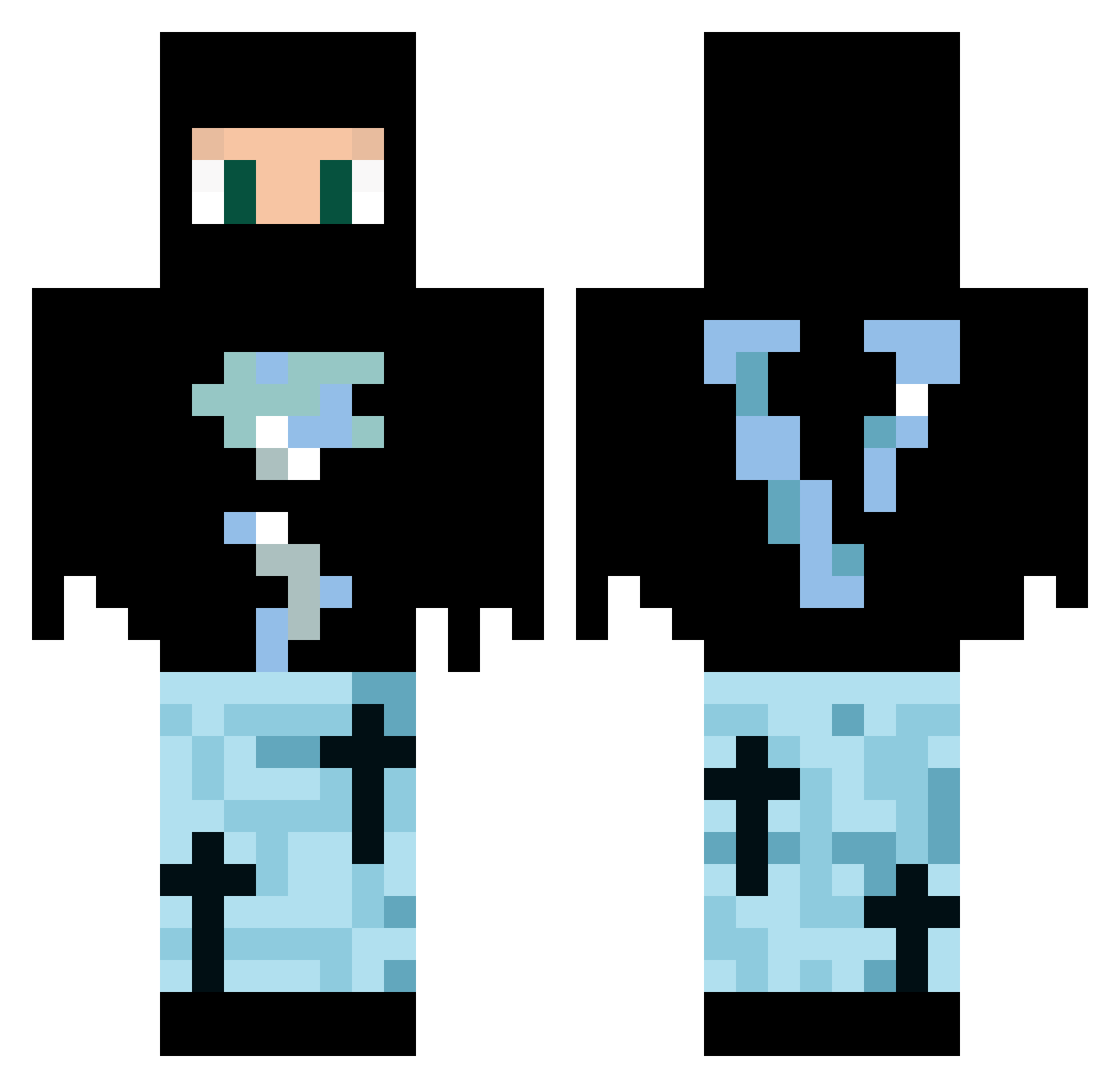 yung96 Minecraft skin, front and back view