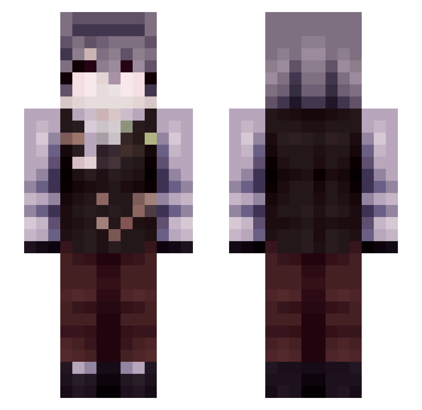 Vindyr Minecraft skin, front and back view