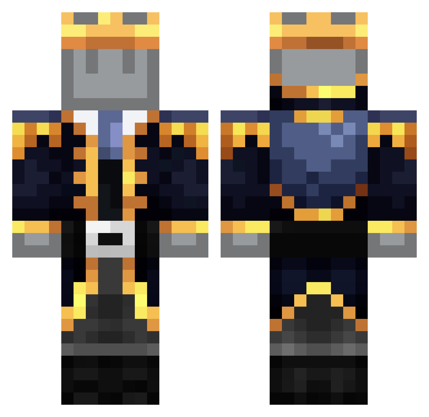 DIZZY12YT Minecraft skin, front and back view