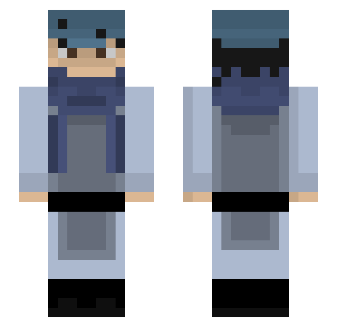 BlatantControl Minecraft skin, front and back view