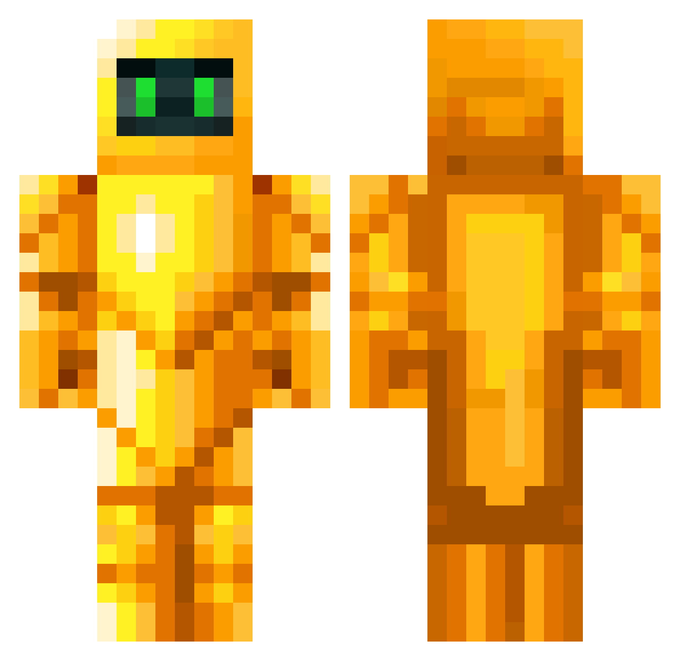 Cyan_Knight Minecraft skin, front and back view