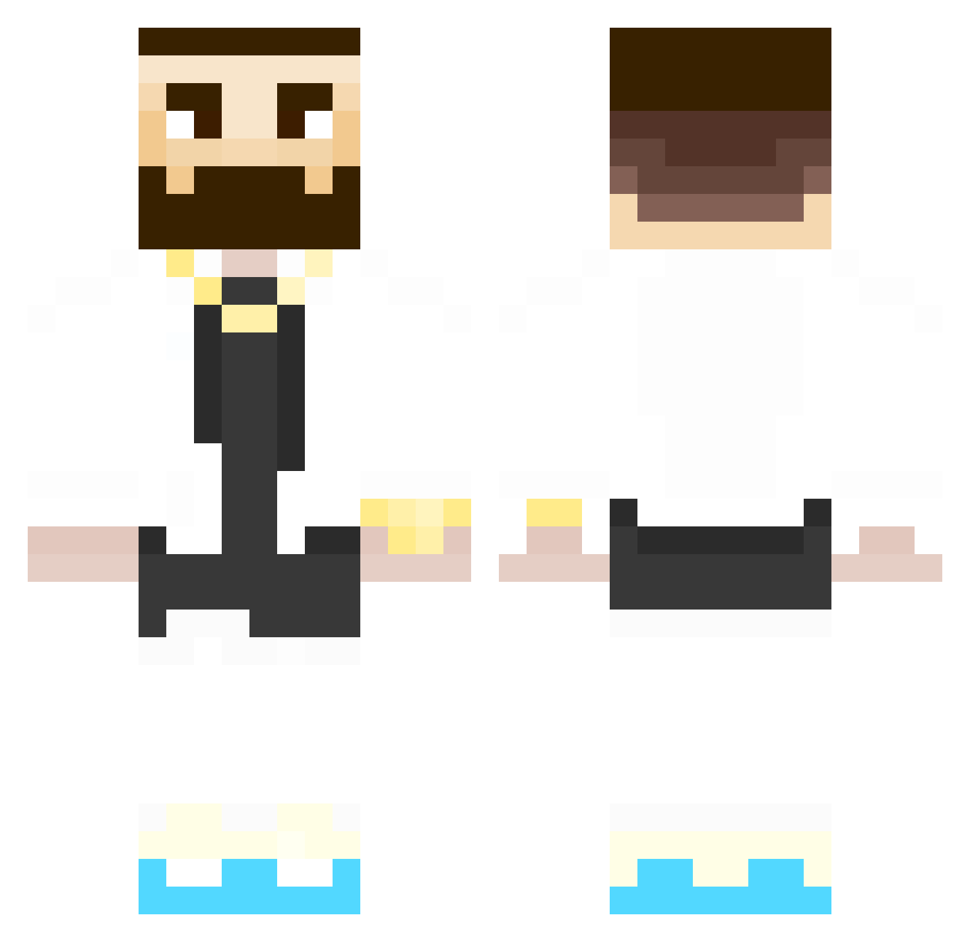 Worsinger Minecraft skin, front and back view