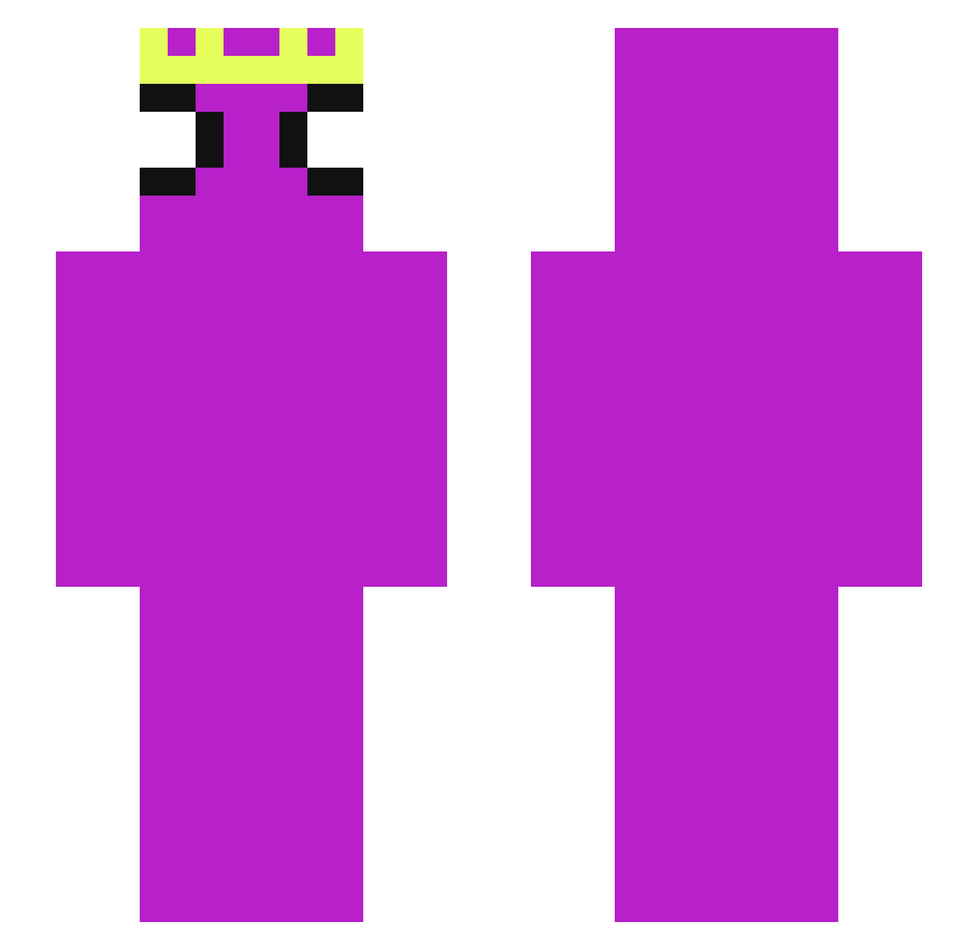 CrystaledMC Minecraft skin, front and back view