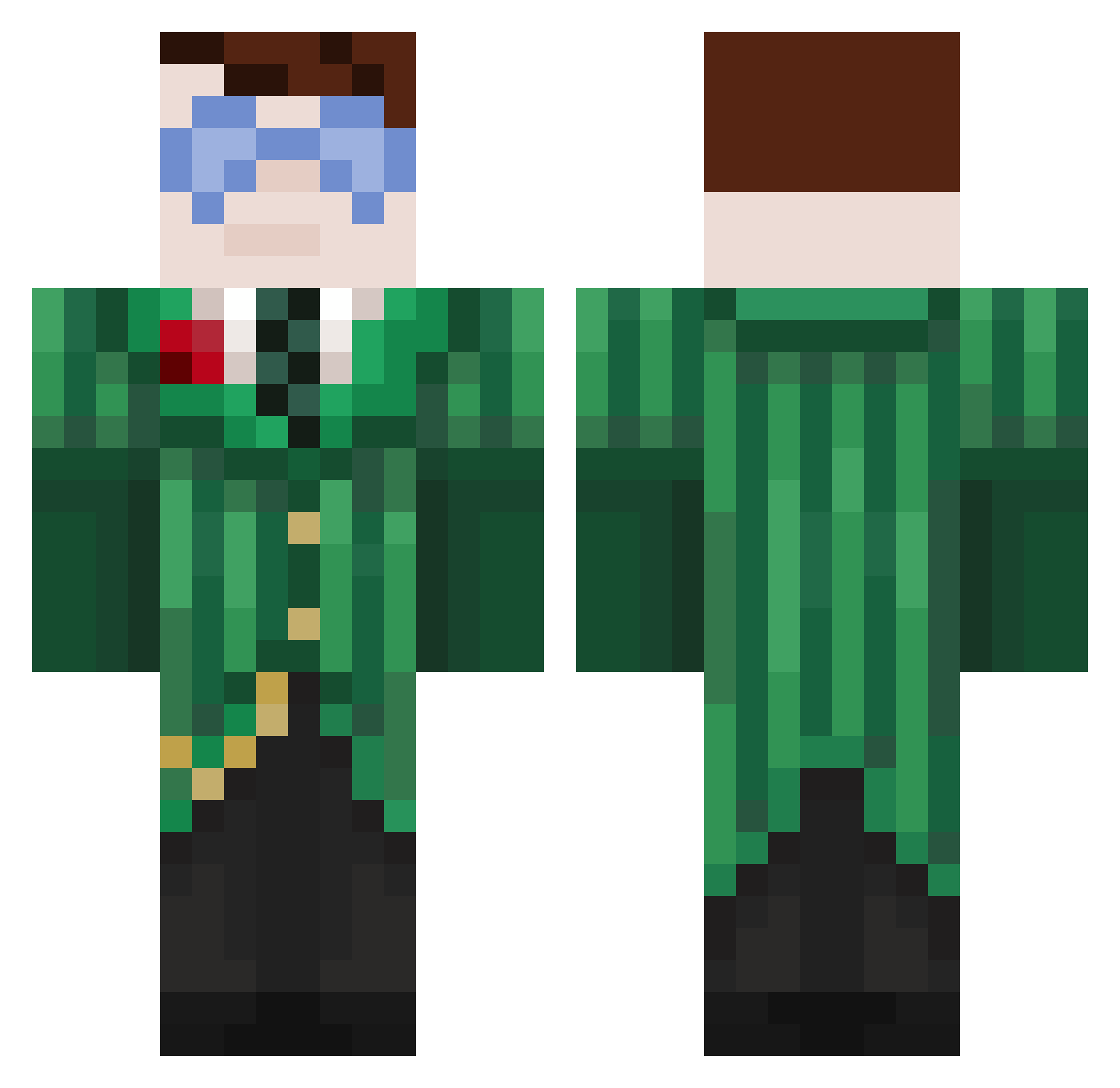 FrozenBeaver Minecraft skin, front and back view
