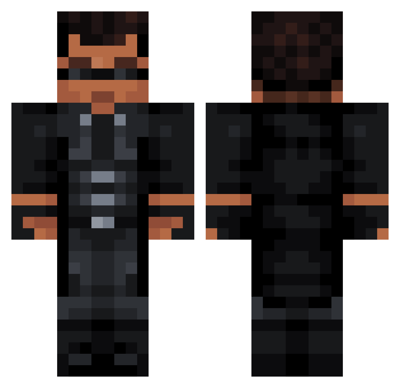 AlphaomegaPT Minecraft skin, front and back view