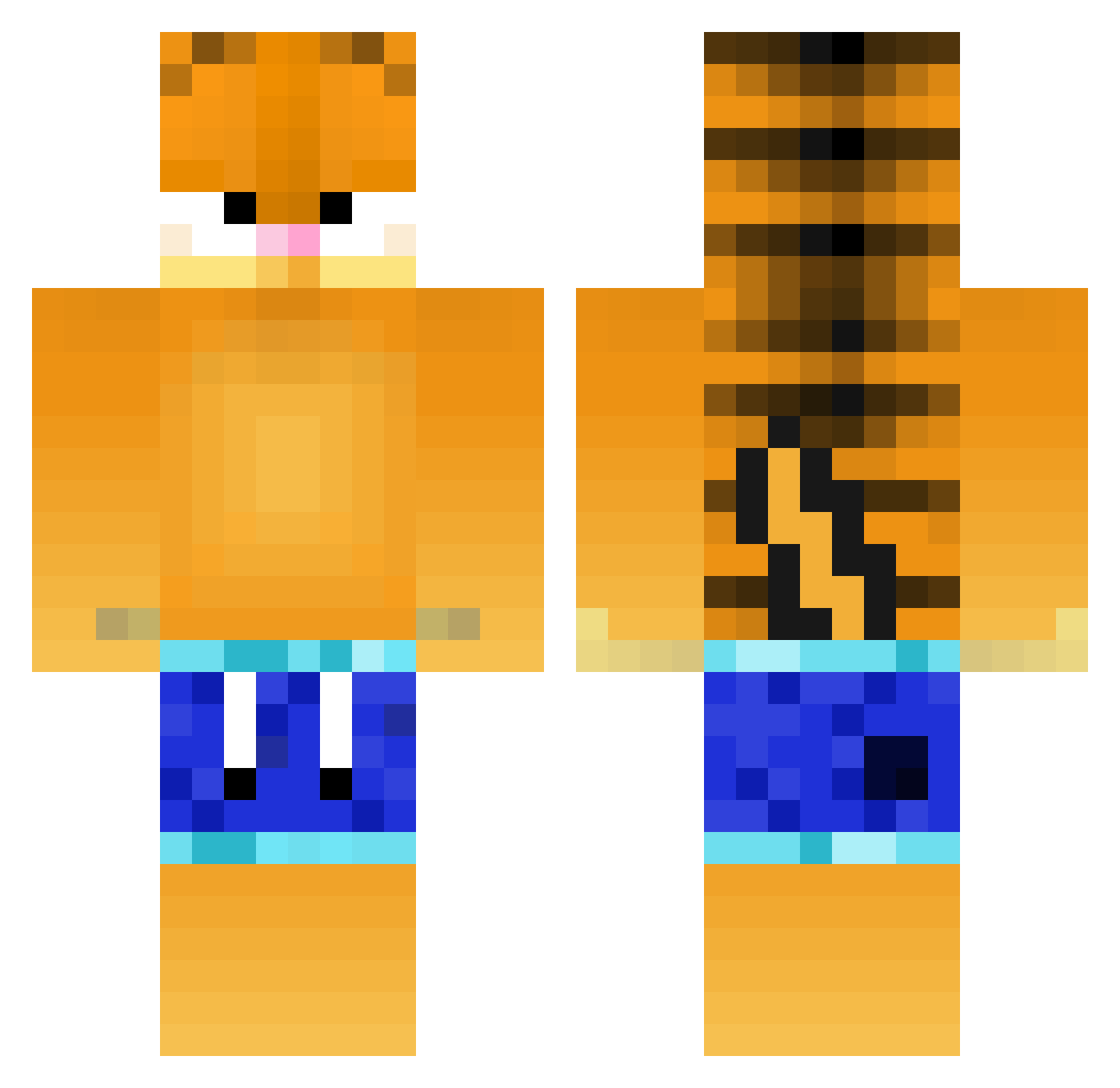 Aurie Minecraft skin, front and back view
