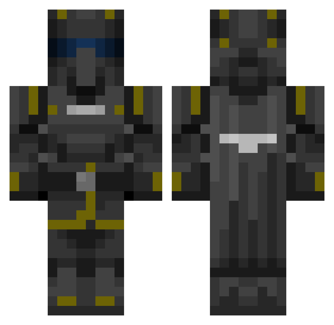 Evanator41 Minecraft skin, front and back view