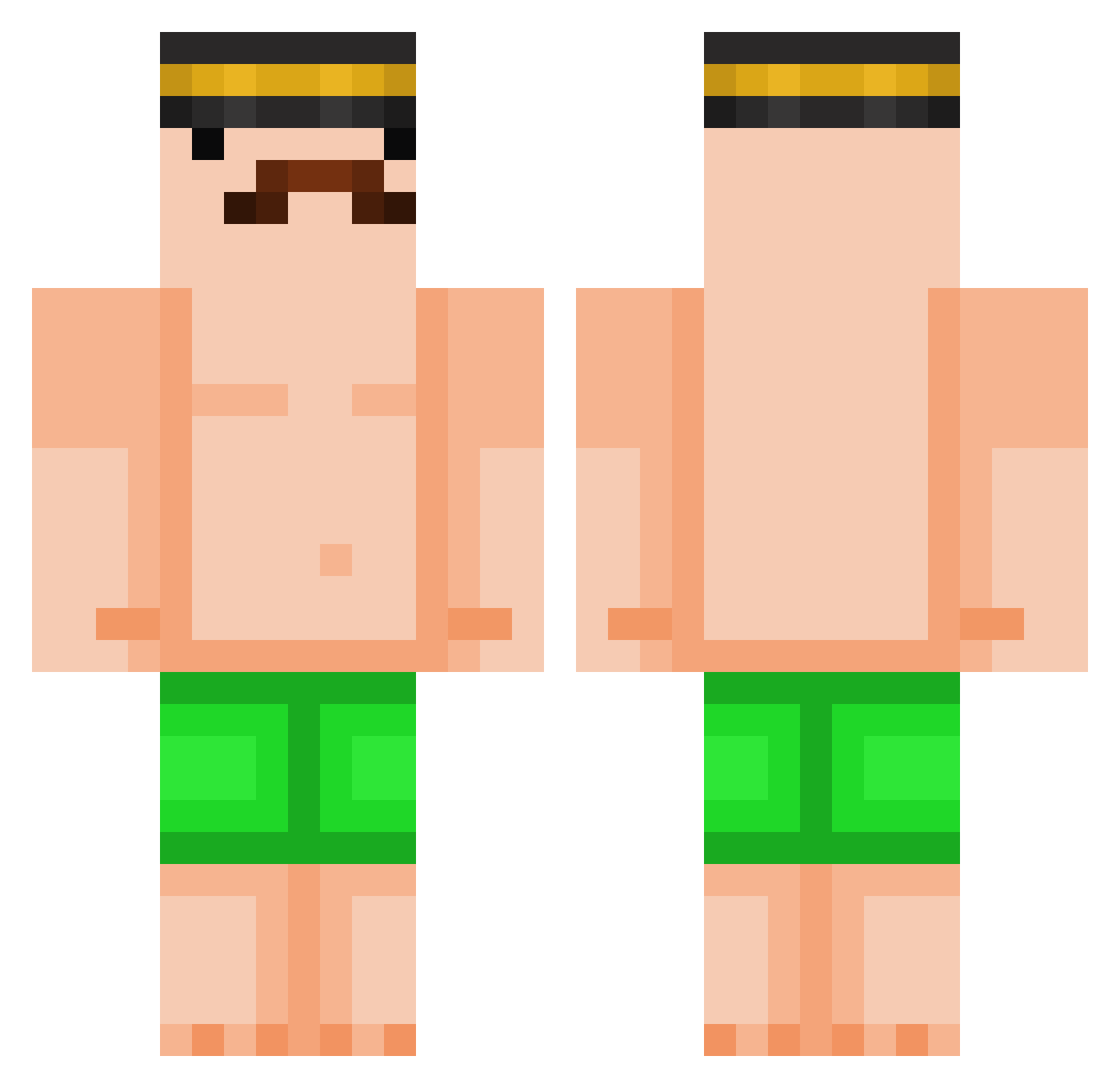 awllse Minecraft skin, front and back view