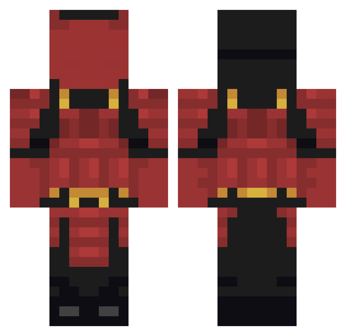 Fofola200 Minecraft skin, front and back view