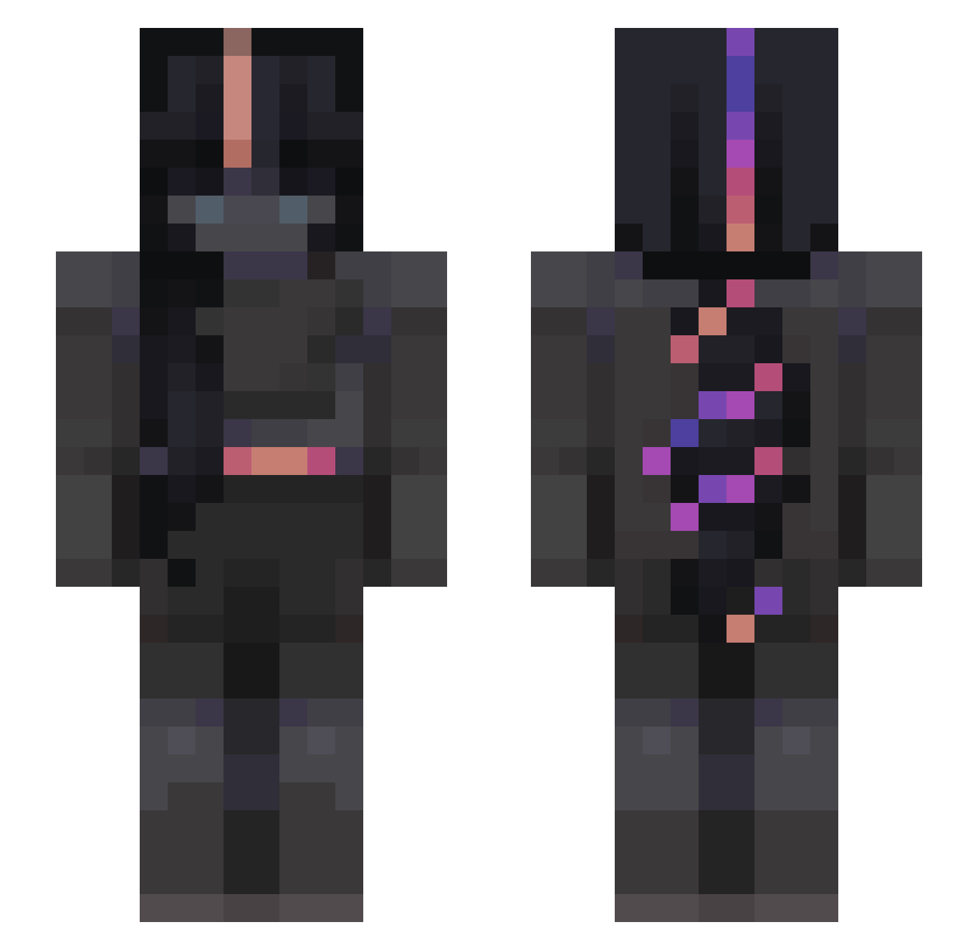 Moonrxse_ Minecraft skin, front and back view