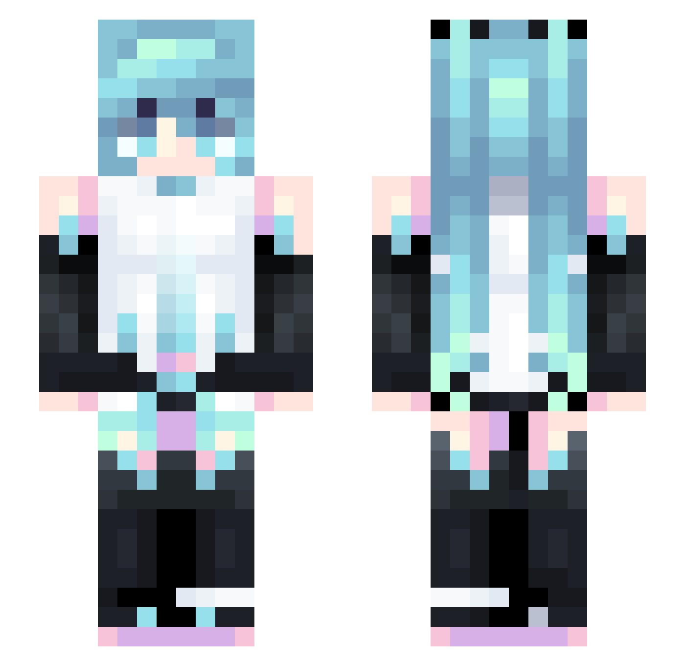 anna777777 Minecraft skin, front and back view