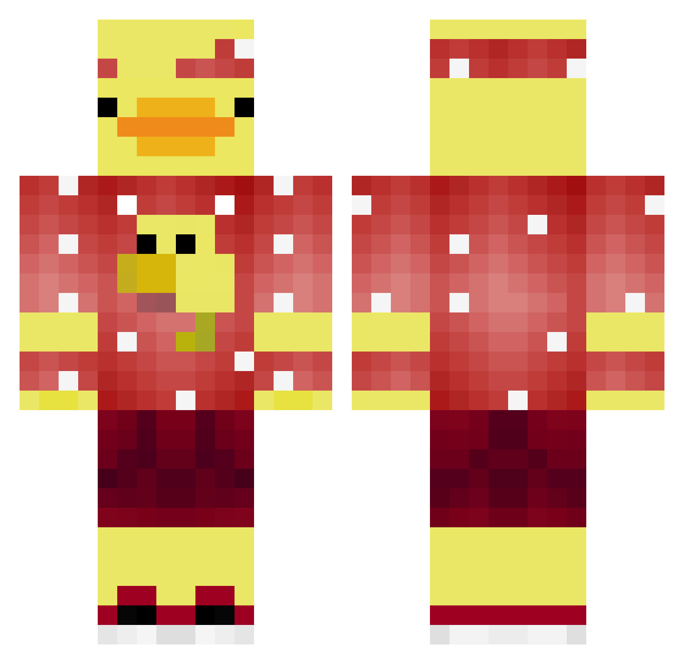 Hykls Minecraft skin, front and back view