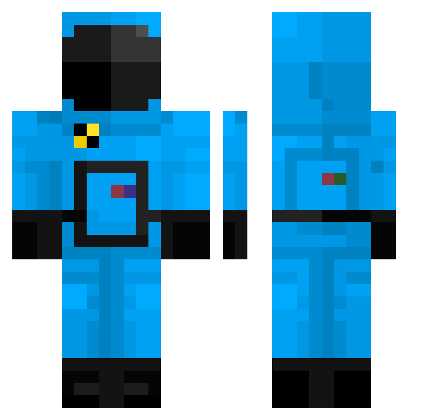 ucwh Minecraft skin, front and back view
