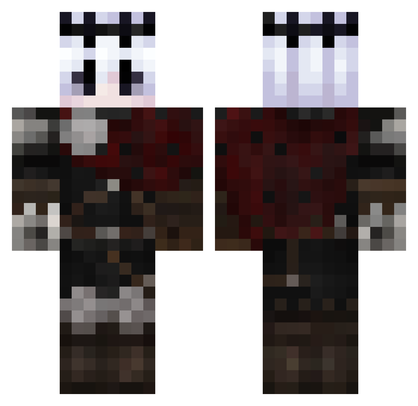 ronxei Minecraft skin, front and back view