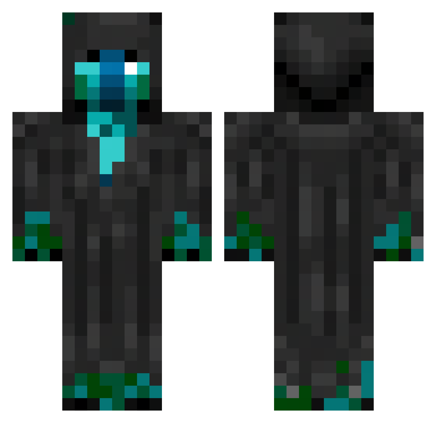 C1ll1 Minecraft skin, front and back view