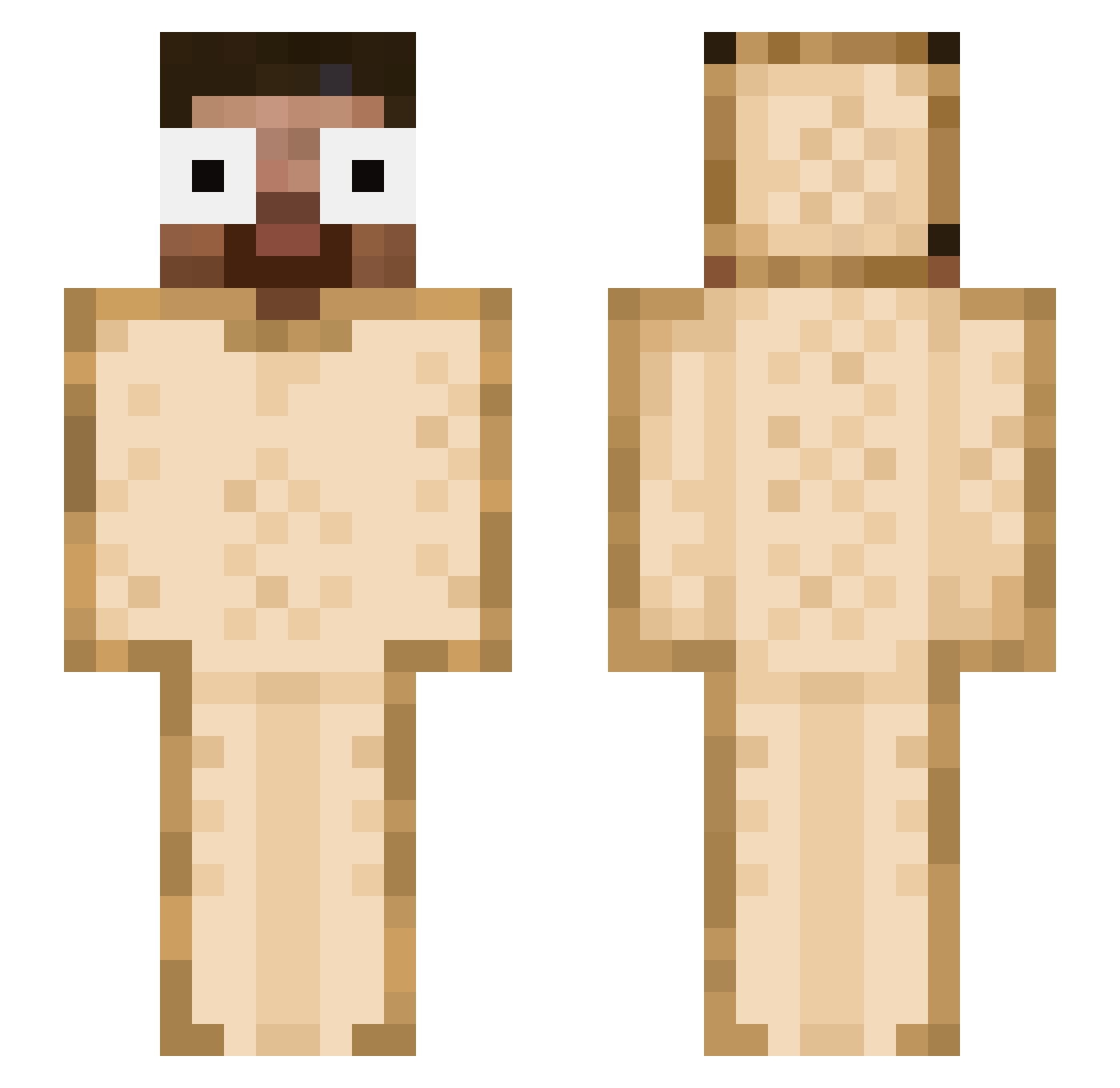 ArthurCr0wn Minecraft skin, front and back view