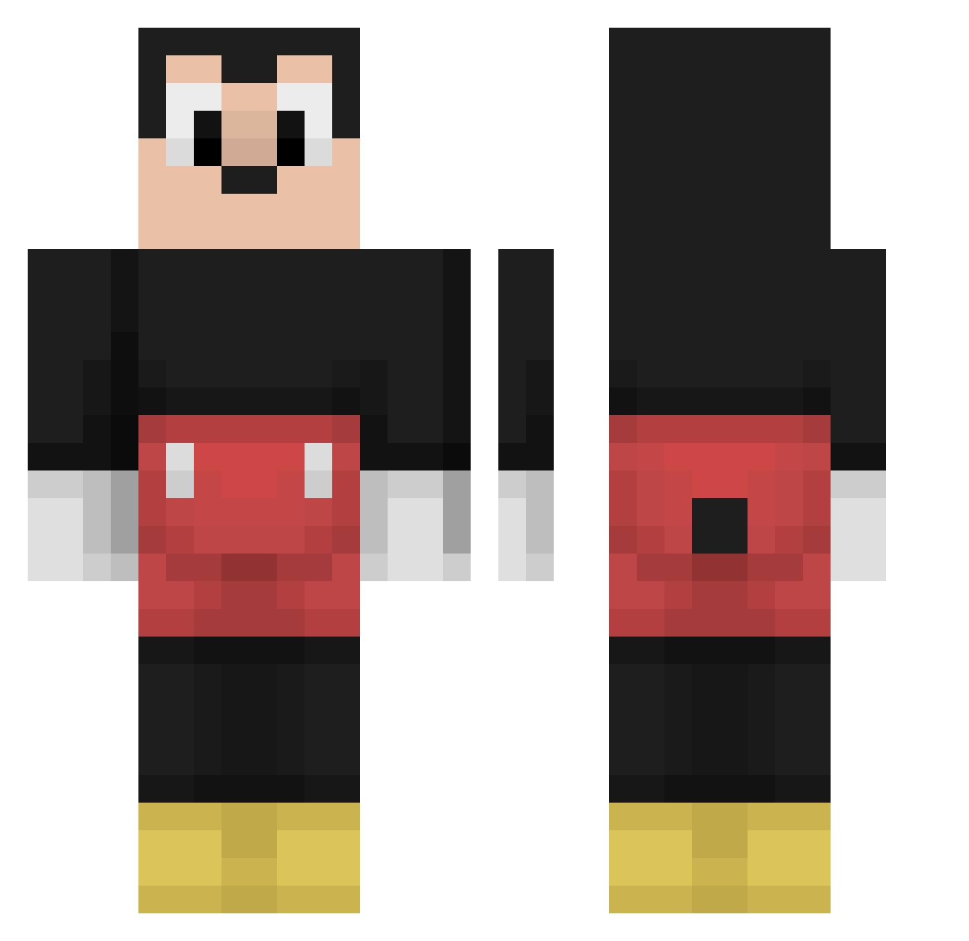 KLGaming2020 Minecraft skin, front and back view