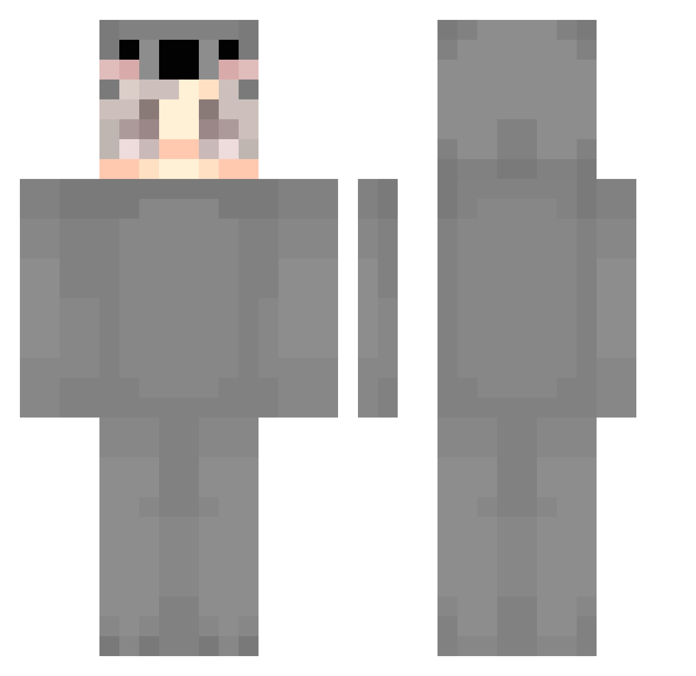 ilovegelato Minecraft skin, front and back view