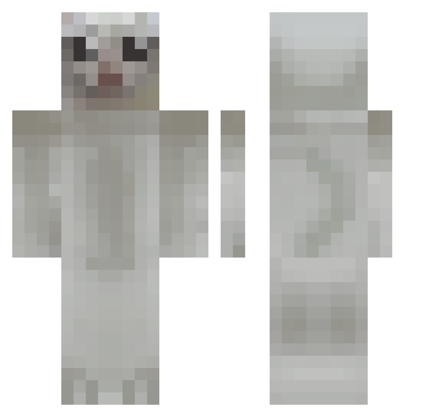 Sanin59 Minecraft skin, front and back view