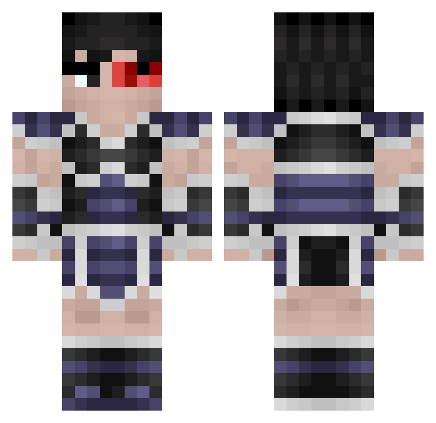 Mathwxy Minecraft skin, front and back view