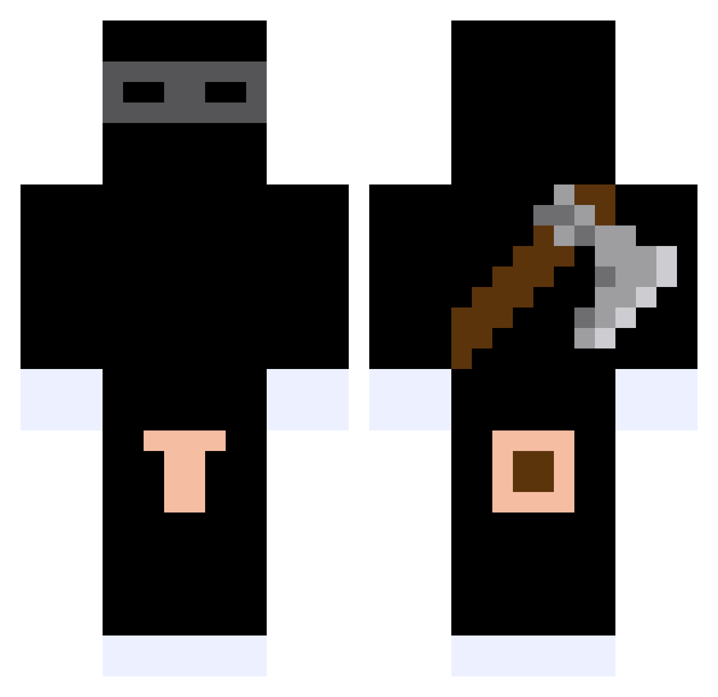 SiekaczBogus Minecraft skin, front and back view