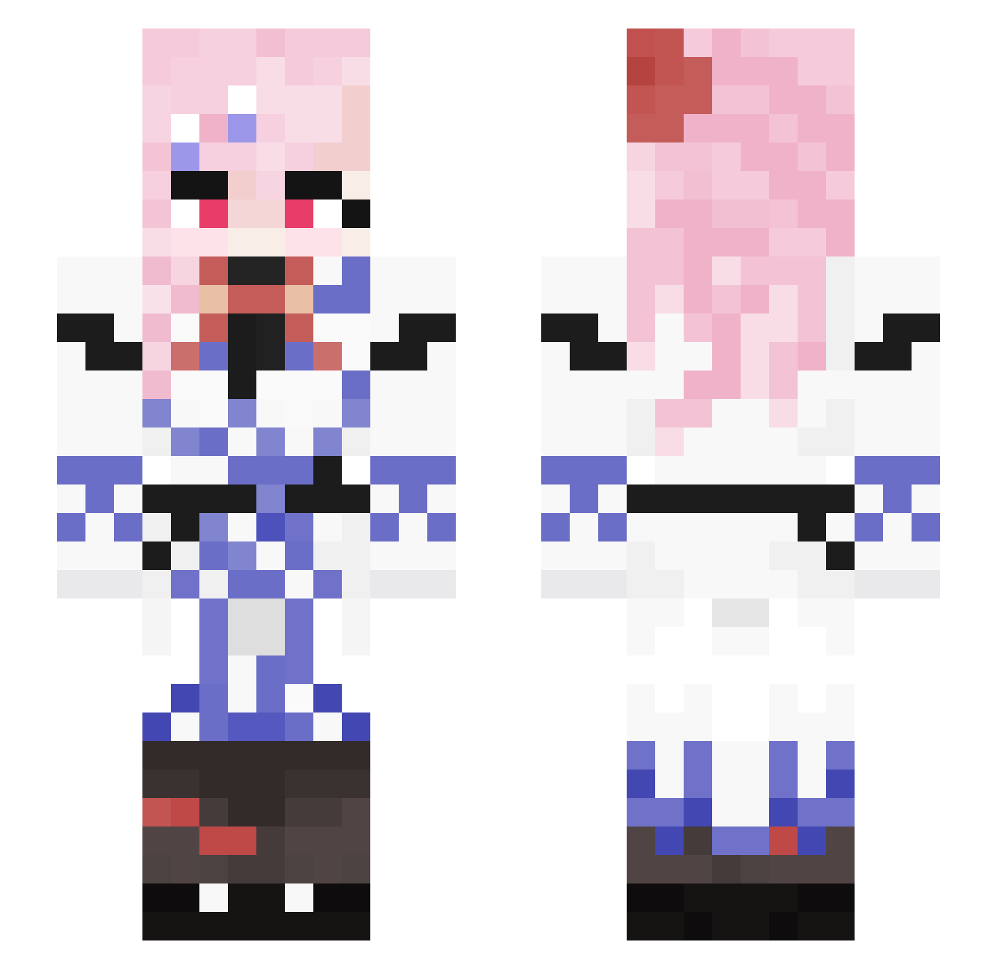 PhoenixSDG Minecraft skin, front and back view