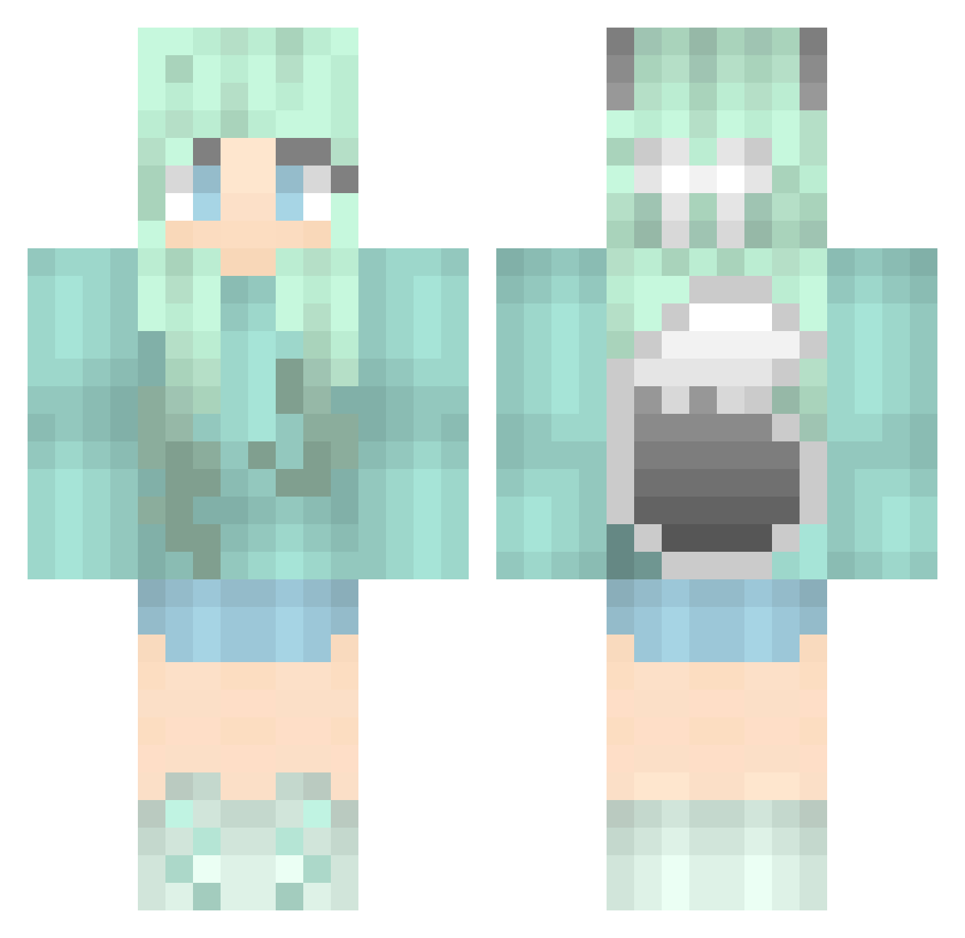 yoyo9559 Minecraft skin, front and back view