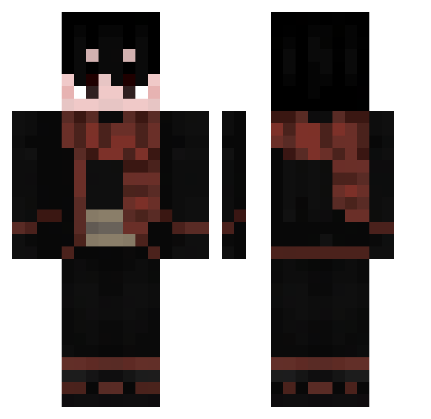 dnaao Minecraft skin, front and back view